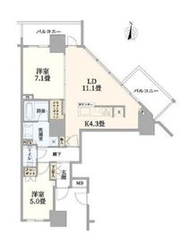 プライムパークス品川シーサイド ザ・タワー 19階 間取り図