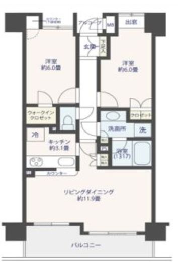 ヴィーナパルテール 13階 間取り図
