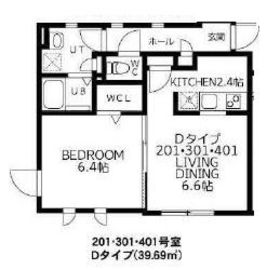 ブランシェ高田馬場 301 間取り図