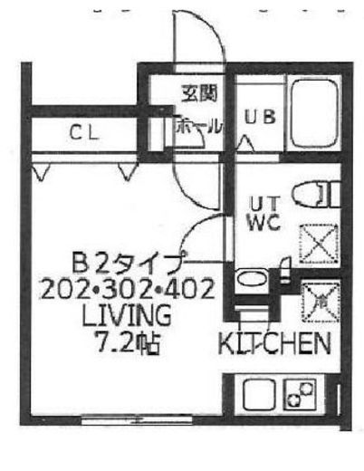 ブランシェ高田馬場 402 間取り図