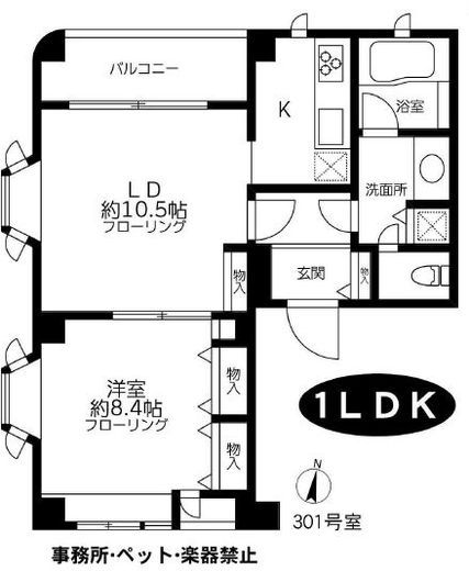 エスター南麻布 3階 間取り図