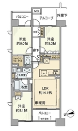 オーベル明石町レジデンス 3階 間取り図