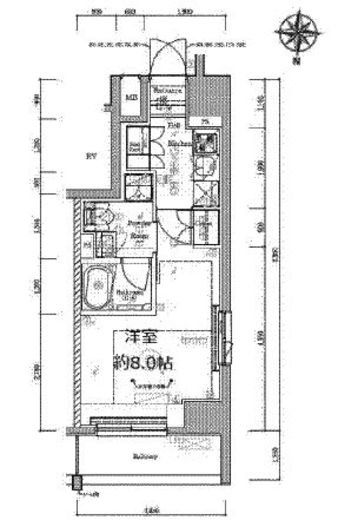プレール・ドゥーク神楽坂 5階 間取り図