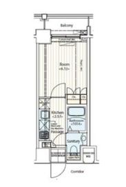 ドゥーエ新富町 306 間取り図