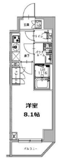 S-RESIDENCE三田慶大前 (エスレジデンス三田慶大前) 1101 間取り図