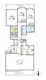 ロワ・ヴェール平町 2階 間取り図