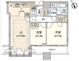 ル・サンク大崎シティタワー 17階 間取り図