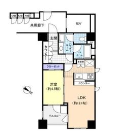スタジオデン月島 4階 間取り図
