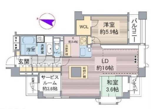 アトラス四谷レジデンス 5階 間取り図