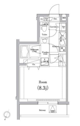 プレミアムキューブ三宿 3階 間取り図