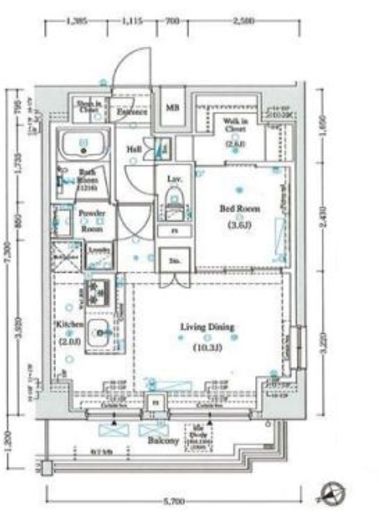 アクサスレジデンス目黒東 12階 間取り図