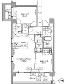 プレジリア代々木大山町 W422 間取り図