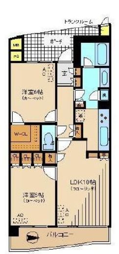 中野坂上パークホームズ 5階 間取り図