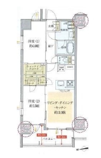 サンクレイドル上野2 6階 間取り図