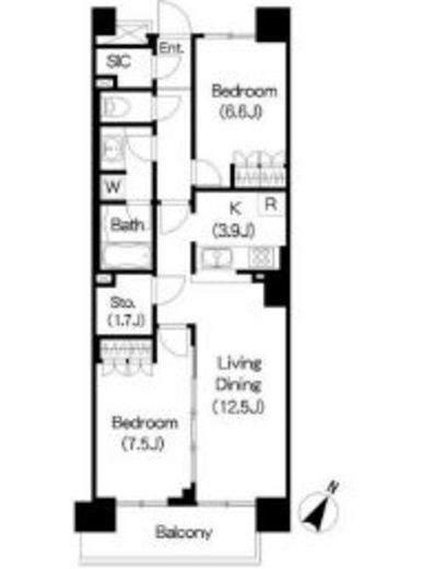 ブリリアイスト三軒茶屋アイビーテラス i516 間取り図