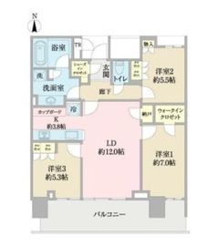 ベイズタワー＆ガーデン 23階 間取り図