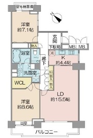 パークハウス六本木麻布三河台 6階 間取り図