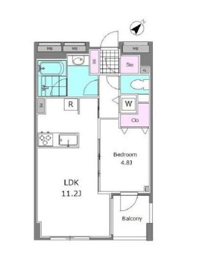 サンクタス築地 8階 間取り図