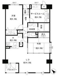 レジディア六本木檜町公園 305 間取り図