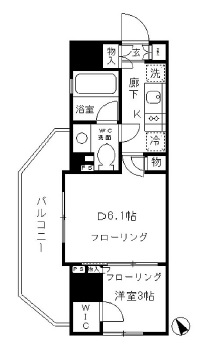 パークリュクス渋谷北参道mono 6階 間取り図