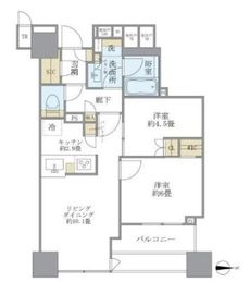 ブリリアタワー上野池之端 32階 間取り図