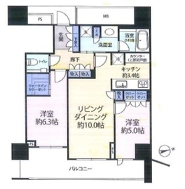 ブランズ麻布狸穴町 3階 間取り図