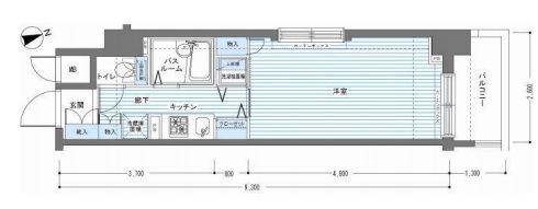 レジディア銀座東 1306 間取り図