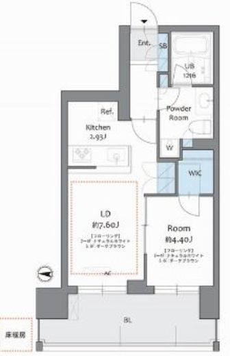 リビオレゾン両国オン・ザ・ステーション 2階 間取り図