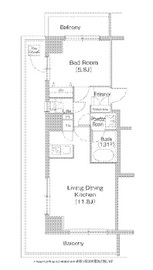 コンフォリア白金高輪 601 間取り図