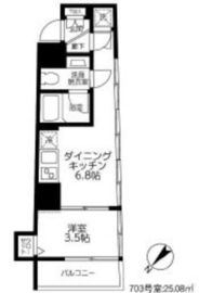 アイル新宿イースト 7階 間取り図