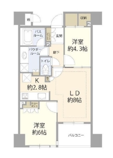 ルネ神楽坂 13階 間取り図