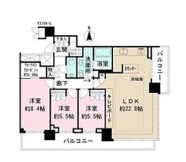 ザ・パークハウス晴海タワーズ クロノレジデンス 43階 間取り図
