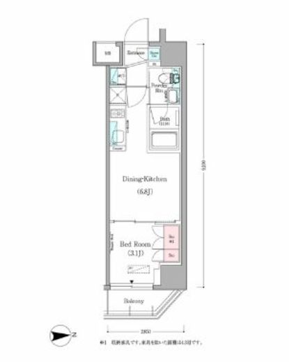 アーバネックス蔵前 303 間取り図