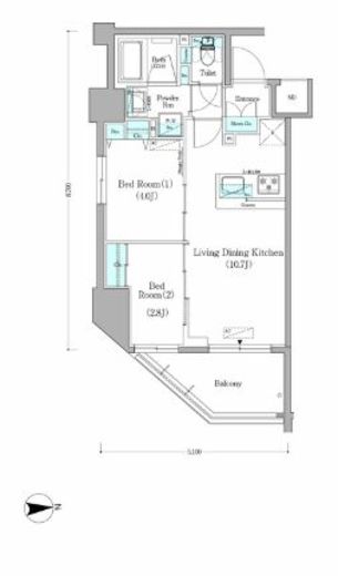 アーバネックス蔵前 306 間取り図