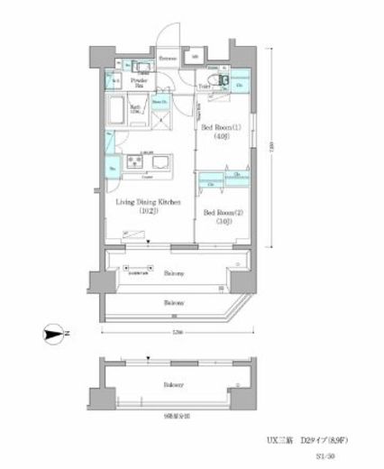 アーバネックス蔵前 1002 間取り図