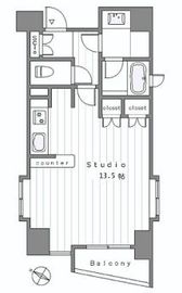 エスコートノヴェル南麻布 3階 間取り図