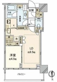 グローバルフロントタワー 8階 間取り図