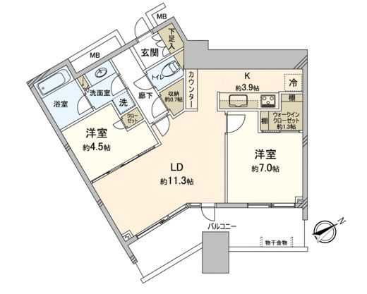 スカイズタワー＆ガーデン 18階 間取り図