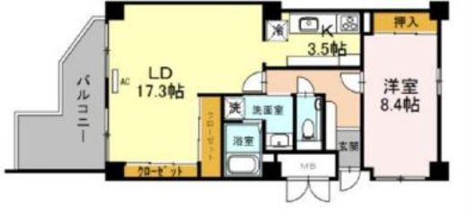 クレール白金台 6階 間取り図