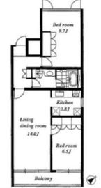 Kフラット高輪 202 間取り図