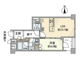 ジオ新宿百人町 4階 間取り図