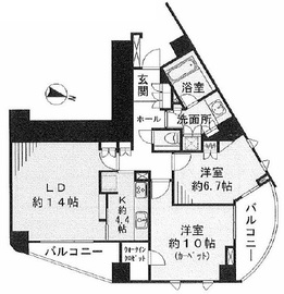 乃木坂パークハウス 16階 間取り図