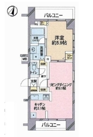 グリーンパーク日本橋浜町 5階 間取り図