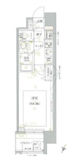 クレイシア芝浦 7階 間取り図
