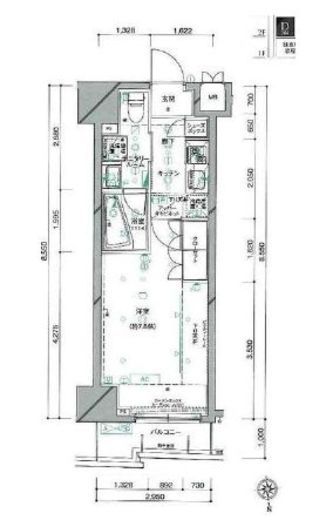 グランドコンシェルジュ新御徒町アジールコート 4階 間取り図