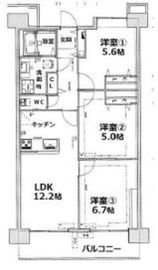 シティコート目黒 1-604 間取り図