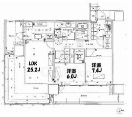パークコート浜離宮ザ・タワー 15階 間取り図