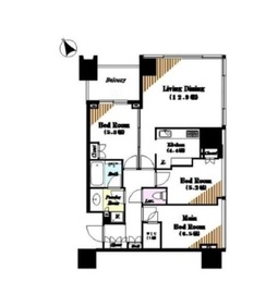 シティタワー麻布十番 9階 間取り図