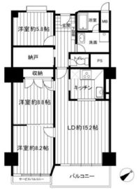 麹町三番町マンション 2階 間取り図