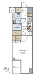 ブリリアイスト千駄ヶ谷 406 間取り図